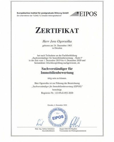 Zertifikat EIPOS I