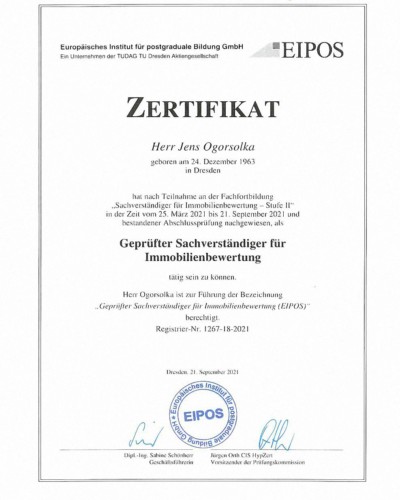 Zertifikat EIPOS II